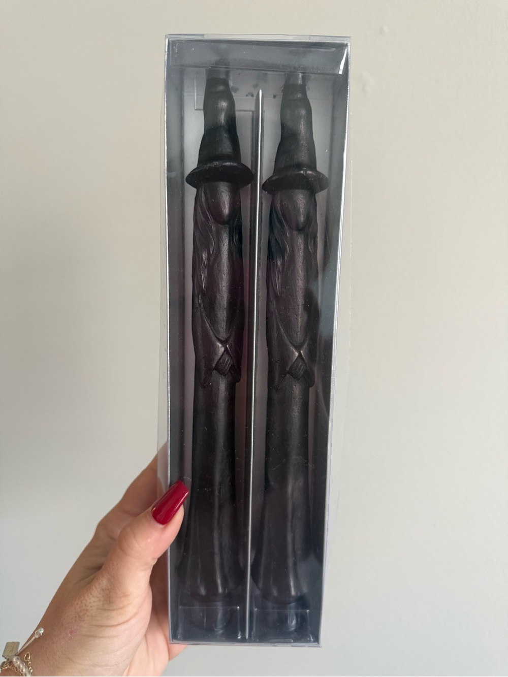Gothic Black Witch Taper Candle Set - Seasonal Home Decor
